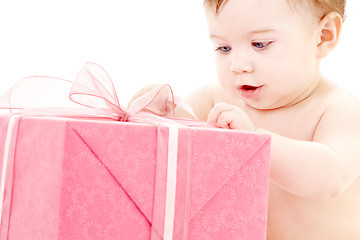 Image showing baby boy with gift box #2