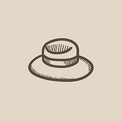 Image showing Summer hat sketch icon.