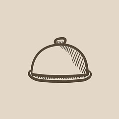 Image showing Restaurant cloche sketch icon.