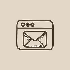 Image showing Browser window with electronic mail sketch icon.