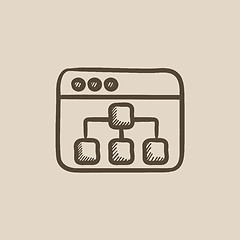 Image showing Browser window with folders sketch icon.