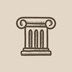 Image showing Ancient column sketch icon.