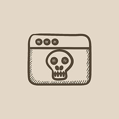 Image showing Browser window with skull sketch icon.