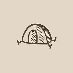 Image showing Tent sketch icon.