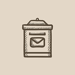 Image showing Mail box sketch icon.