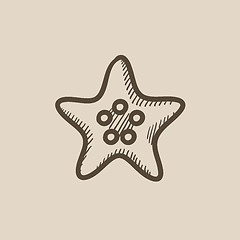 Image showing Starfish sketch icon.