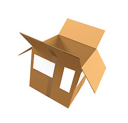 Image showing open 3d cardboard box