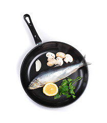 Image showing fish in pan with vegetables