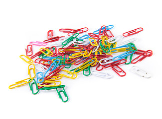 Image showing colored paper clips isolated on white