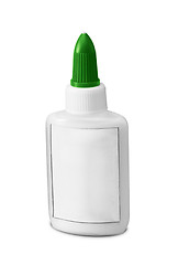 Image showing White glue container isolated on a white background