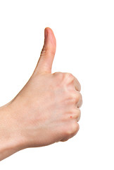 Image showing hand with thumb up isolated