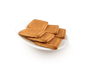 Image showing crackers on white plate