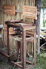 Image showing Antique machine for tile production