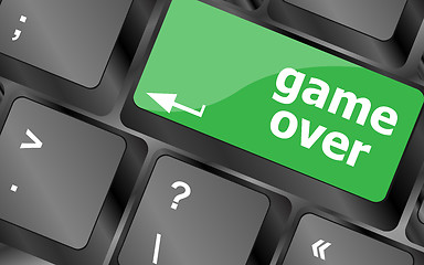 Image showing Computer keyboard with game over key - technology background. Keyboard keys icon button vector. Keyboard Icon, Keyboard Icon Vector, Keyboard Icon Art, Keyboard Icon App