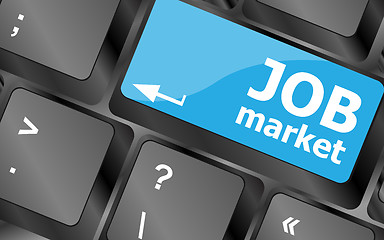 Image showing Job market key on the computer keyboard. Keyboard keys icon button vector