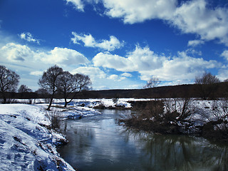 Image showing Spring landscape with river