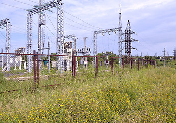 Image showing  Part of electric station engineering construction on a plant