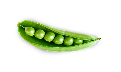 Image showing fresh green peas isolated on a white background.