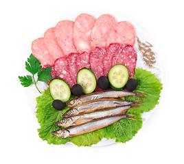 Image showing sausages with kipper fish