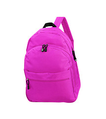 Image showing pink school backpack isolated on white