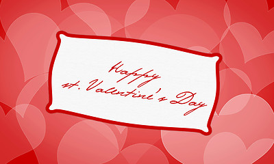 Image showing Valentine\'s day background with hearts, sample text