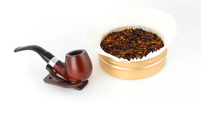 Image showing pipe and tobacco isolated