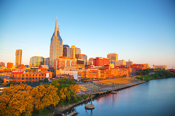 Image showing Downtown Nashville cityscape in the morning