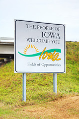 Image showing The People of Iowa Welcome You sign