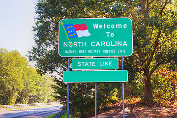 Image showing Welcome to North Carolina road sign