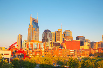 Image showing Downtown Nashville cityscape in the morning