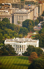 Image showing The White Hiuse aerial view in Washington, DC