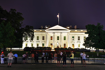 Image showing The White House building with tourists in Washington, DC