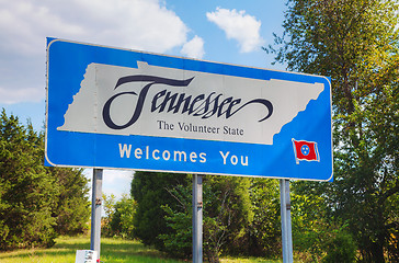 Image showing Tennessee welcomes you sign