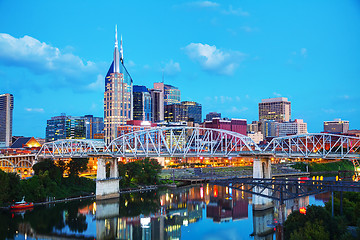 Image showing Downtown Nashville cityscape in the morning