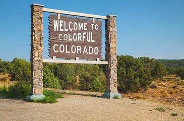 Image showing Welcome to Colorado road sign