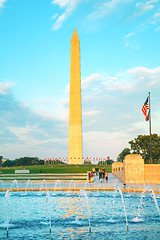 Image showing World War II and Washington Memorials in Washington, DC