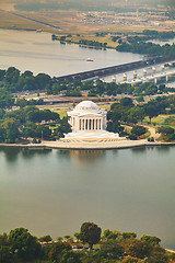 Image showing Thomas Jefferson Memorial aerial view in Washington, DC