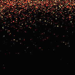 Image showing Red Confetti Isolated on Black Background