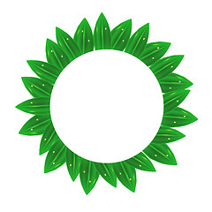 Image showing Circle Green Leaves Frame