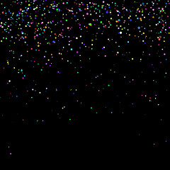 Image showing Colorful Confetti Isolated on Black Background