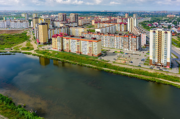 Image showing Bird eye view on Tura neighborhood. Tyumen. Russia