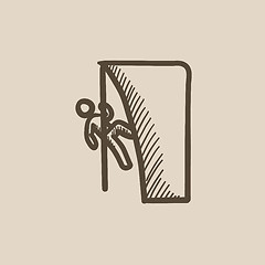 Image showing Rock climber sketch icon.