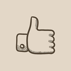 Image showing Thumbs up sketch icon.