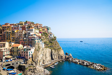 Image showing Manarola in Cinque Terre, Italy - July 2016 - The most eye-catch