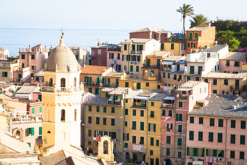 Image showing Vernazza in Cinque Terre, Italy - Summer 2016 - view from the hi