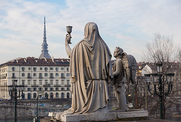 Image showing Turin, Italy - January 2016: Faith Statue