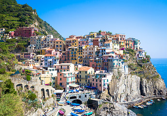 Image showing Manarola in Cinque Terre, Italy - July 2016 - The most eye-catch