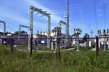 Image showing  Part of electric station engineering construction on a plant