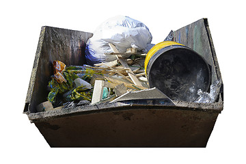 Image showing Dumpster with industrial waste isolated on white background