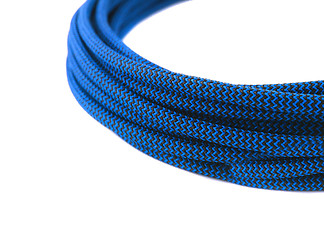 Image showing Closeup of blue rope on white background